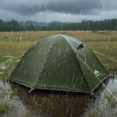 Намет Night Cat Camping для 2 осіб: Водонепроникний, легкий, 3-сезонний, з тамбуром, компактний для трекінгу, фестивалів, зелений