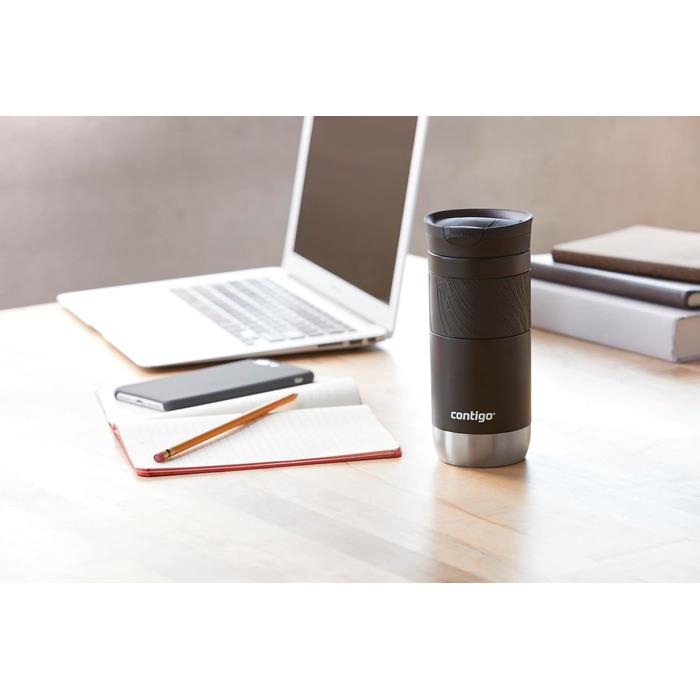 Термокружка Contigo Byron Snapseal 470 мл, нержавіюча сталь, Licorice - герметична, для кави, без BPA