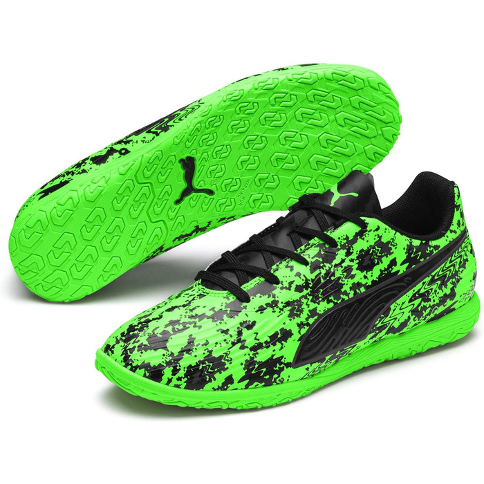 Дитячі футбольні бутси PUMA ONE 19.4 IT Jr Green Gecko Black Gray (32 EU)