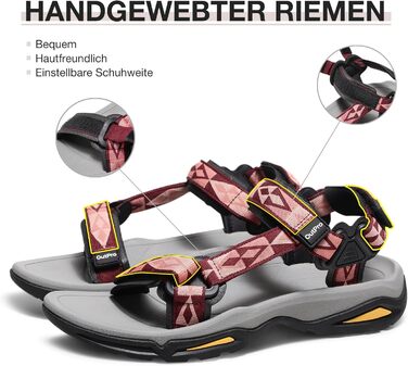 Жіночі сандалі для спорту та активного відпочинку Damen червоні 40 EU. Сандалі для трекінгу, пляжу, подорожей з підтримкою склепіння стопи. Дихаючі, зручні.