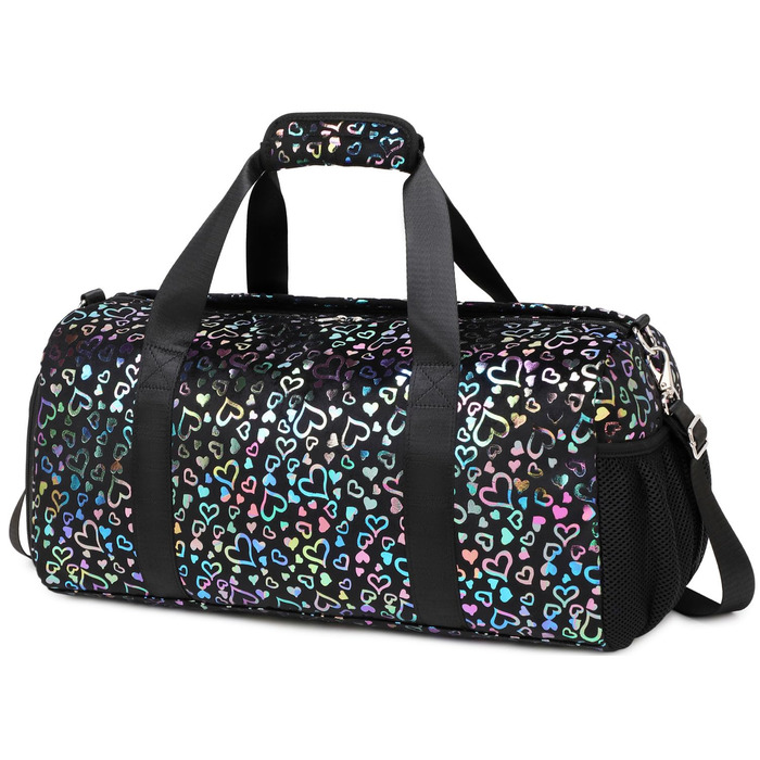 Дитяча спортивна сумка для дівчаток чорна — універсальна сумка для подорожей, тренувань, басейну та сауни з окремим відділенням для взуття