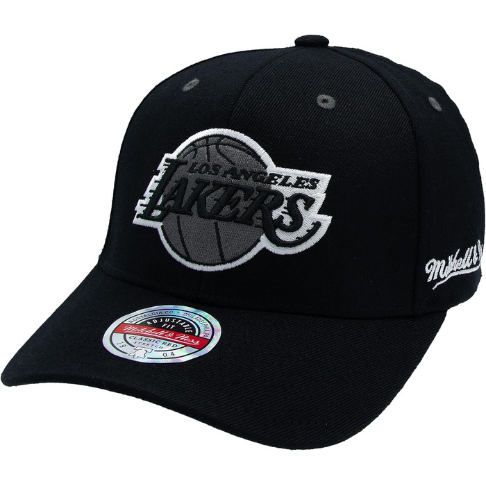 Кепка Mitchell & Ness Curved Classic Red Snapback з логотипом Los Angeles Lakers, чорно-червона, універсальний розмір