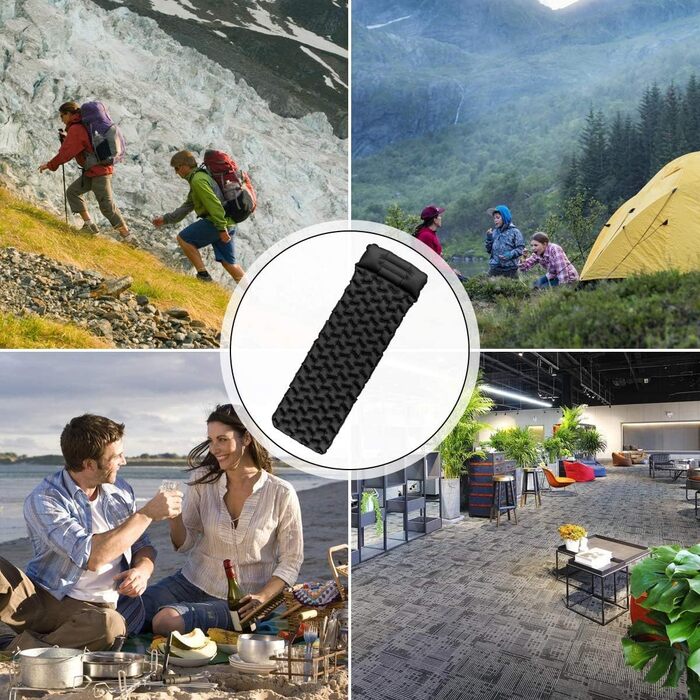 Isomatte Camping Ultraleicht: Надувна туристична килимок для кемпінгу, спорту, відпочинку, зеленого кольору (чорний)