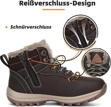 Дитячі зимові черевики Mishansha для хлопчиків та дівчаток, теплі, водонепроникні, коричневі, розмір 36 EU