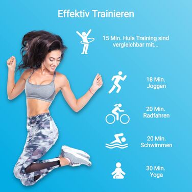 Обруч хулахуп Fitleap для фітнесу та масажу, розбірний (8 секцій), синій - для дорослих та дітей