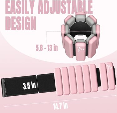 Набір обтяжувачів для ніг Sportneer 2шт (0,5 кг та 1 кг) для йоги, танців, аеробіки (рожевий)