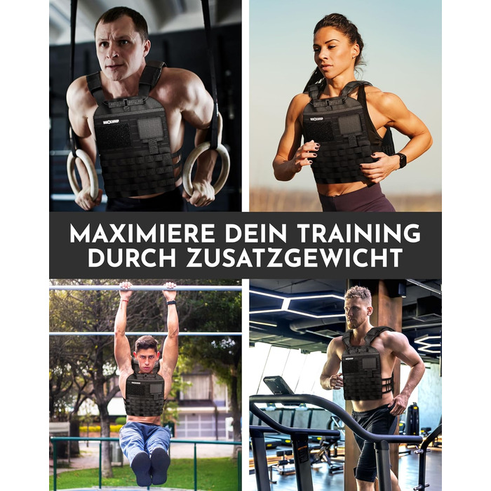 Вага для тренувань Neolymp – Унісекс вага для тіла – Жилет-платформа з кишенею – Не ковзає – Дихаючий та регульований – Обладнання для калістеніки – Вага для дому та тренажерного залу