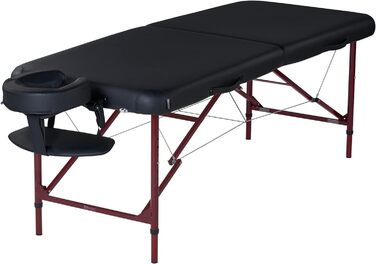 Масажний стіл Master Massage Zephyr 71 см, алюмінієвий, портативний, чорний – для салону, спа, практики
