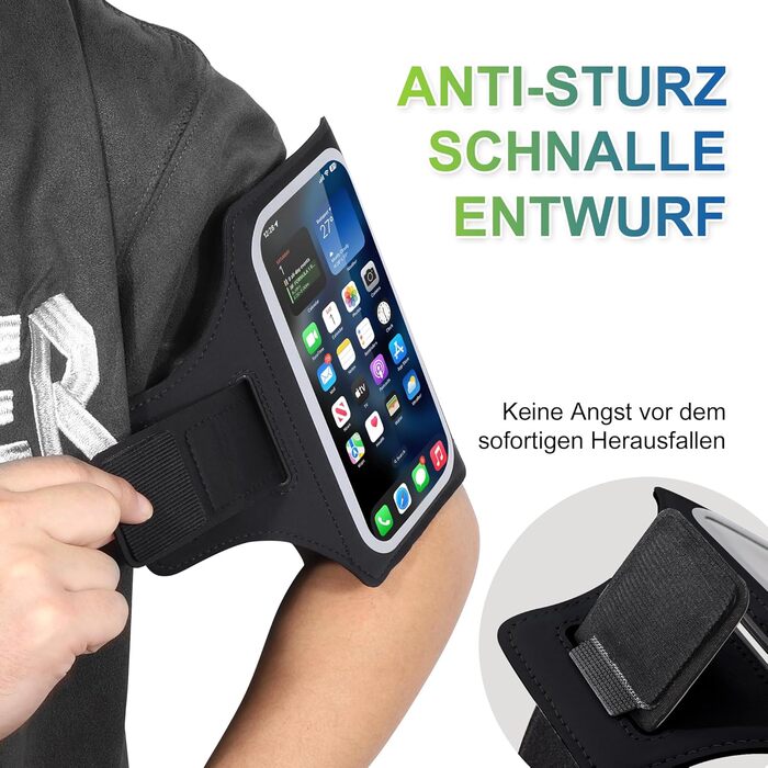 Спортивний браслет EOTW для телефону та AirPods: зручна фіксація на руці, сумісний з iPhone, Galaxy та MP3-плеєрами (5.5'-6.0')