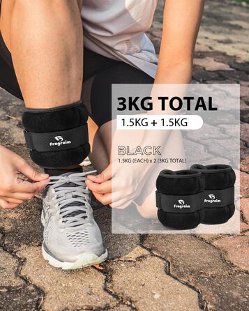Ваги для ніг та рук Fragraim (2 шт): 0.5кг, 1кг, 1.5кг, 2кг, 2.5кг, 3кг, 5кг - для фітнесу, бігу, гімнастики, залізні