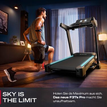 Біговий тренажер Sportstech F37s Pro: складаний, до 20 км/год, 7PS, регулювання нахилу, 150 кг, з підключенням до APP, сертифікований TÜV