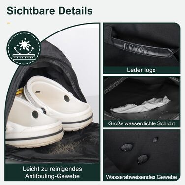 Спортивна сумка для чоловіків та жінок, 30L. Рюкзак для спорту з відділенням для взуття та мокрих речей. Ідеально для плавання, йоги, футболу. Чорний колір.