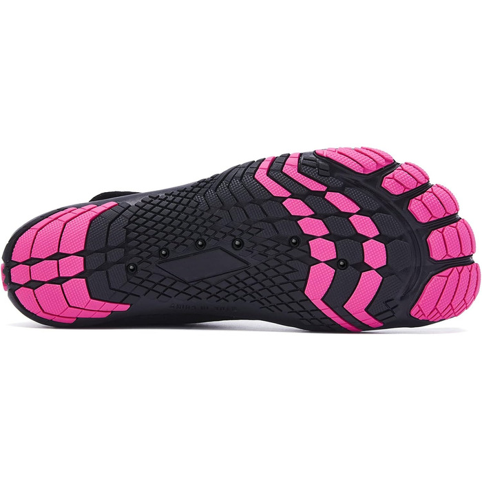 Водні черевики Raqua для чоловіків та жінок, плавання, пляж, чорний, рожевий, 36 EU