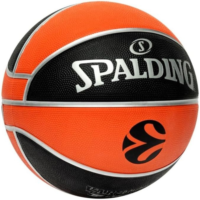 Баскетбольний м'яч Spalding Euroleague Varsity TF-150 розмір 7, чорний/помаранчевий, для дорослих, унісекс