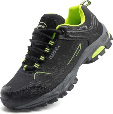 Туфлі для хайкінгу чоловічі та жіночі, водонепроникні, легкі, трекінгові, туристичні, дихаючі, для активного відпочинку, 38-46 EU (43 EU, Чорний/Зелений)