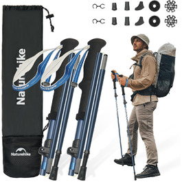 Трекінгові палиці Naturehike 7075 алюміній, ультралегкі, складані, 115-135 см, для жінок і чоловіків, для походів, кемпінгу, альпінізму