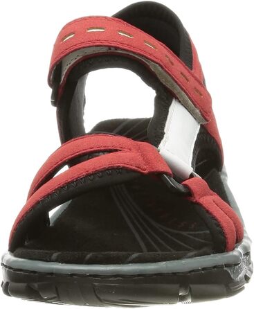 Жіночі сандалії Rieker 68879 - класичні, червоно-комбіновані, 39 EU