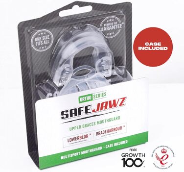 SAFEJAWZ спортивна капа для брекетів, універсальна, прозора – захист зубів для єдиноборств, регбі, MMA, боксу, хокею, кікбоксингу, дзюдо