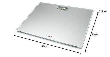 Цифрова скляна вага Korona Martha XXL, 40 см, 200 кг, срібляста