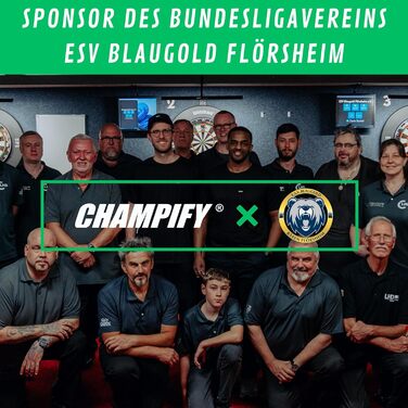 Чохол для дартсу Champify синій, жорсткий кейс з фіксацією дротиків, для 3 сталевих або м'яких дротиків, відділення для аксесуарів