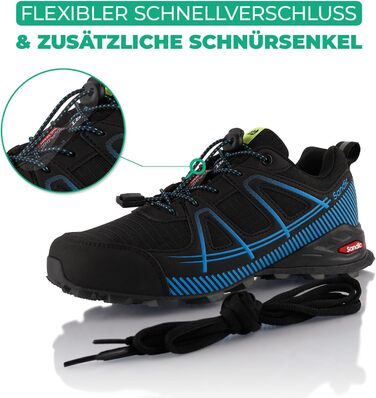 Трекінгові черевики для жінок та чоловіків, туристичні, для хайкінгу та трейлраннінгу, дихаючі, кольори: чорний, синій, блакитний, розмір 43 EU