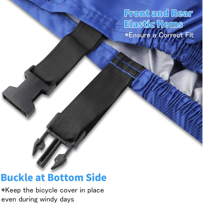 Водонепроникний чохол для велосипеда, преміум-якість 210D, захист від пилу, дощу, снігу, UV, з отворами для замка та сумкою, для всіх типів велосипедів, чорний+синій, для 1 велосипеда