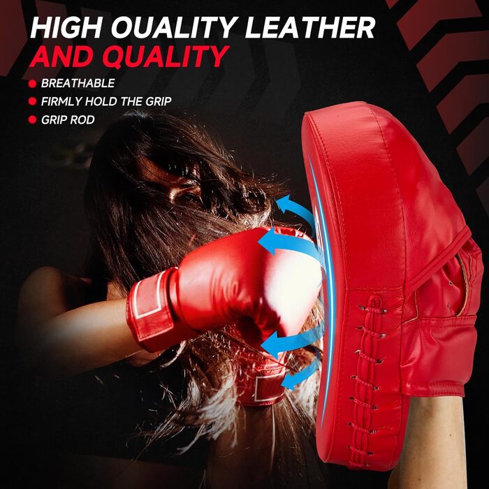 Боксерські рукавички Boxpads для тренувань, ударів та захисту, MMA, Муай Тай, Кікбоксинг, бокс (червоні)