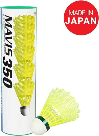 Yonex Mavis 350 – воланчики для бадмінтону, упаковка 6 шт, колір SLO Yellow