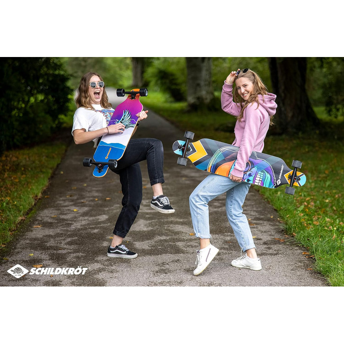 Лонгборд Schildkröt Freeride 41 з клену, повний комплект, підвіска Drop Through, підшипники ABEC-11, дизайн Cool Chimp