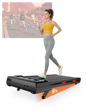 Бігова доріжка Lacuffy Walking Pad з нахилом для дому та офісу, керування через додаток, AI-тренування, підтримує до 136 кг, 90 см, чорна