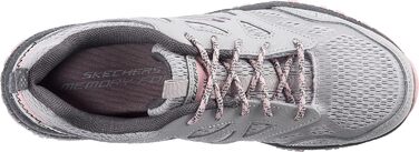 Кросівки Skechers 38 EU сірі зі шкіри та сітчастої тканини, рожева окантовка