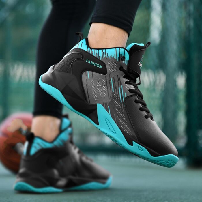 Чоловічі баскетбольні кросівки хай-топ, блакитні, розмір 48 EU