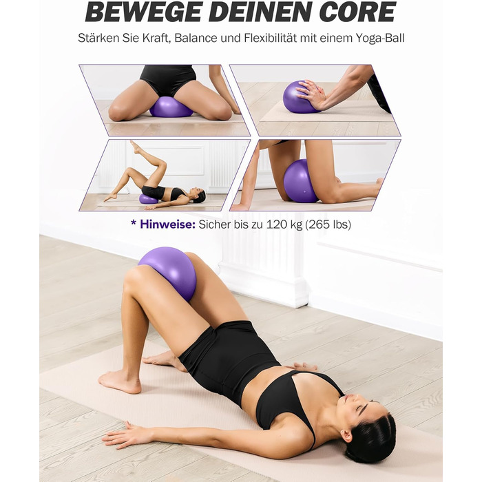 Набір фітнес-гумок з 6 еластичними стрічками 20-180/240 lbs та стійкою для пілатесу, ручками, фіксаторами для дверей. Для силових тренувань вдома. Колір: фіолетовий