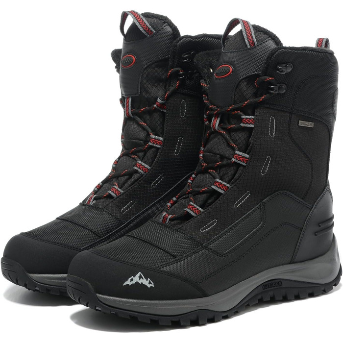 Чоловічі зимові чоботи Winter, утеплені хутром, теплі, водонепроникні (43 EU, чорний, сірий)