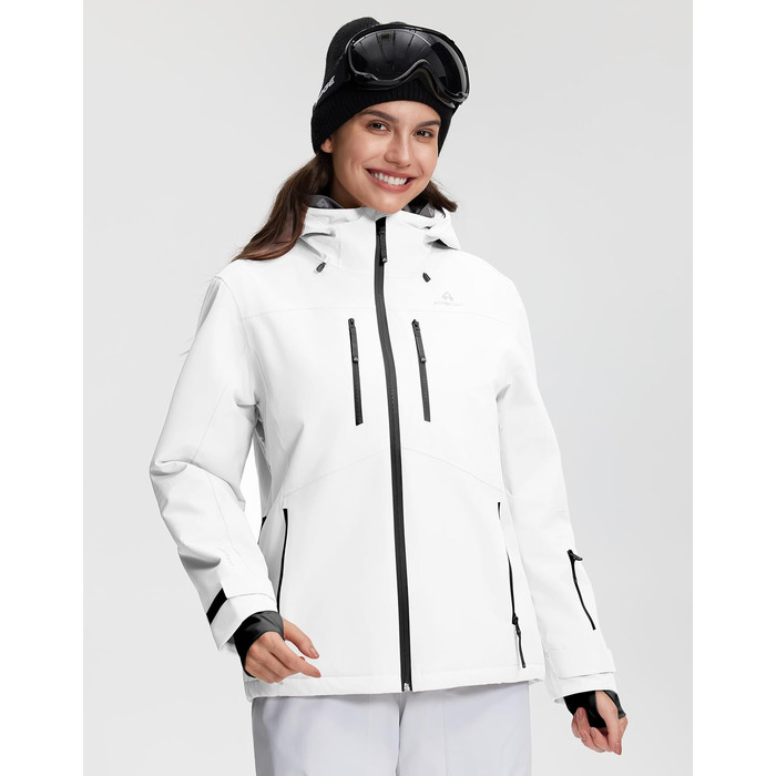 Жіноча куртка Pioneer Camp для сноуборду та гірськолижного спорту, водонепроникна, вітрозахисна, тепла, зимова, біла, розмір S