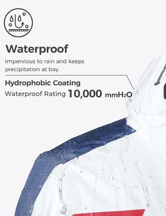 Чоловіча водонепроникна куртка Wantdo для катання на лижах, вітрозахисна спортивна куртка для активного відпочинку, тепла зимова куртка для снігу, гірська куртка, XXL, біло-червона