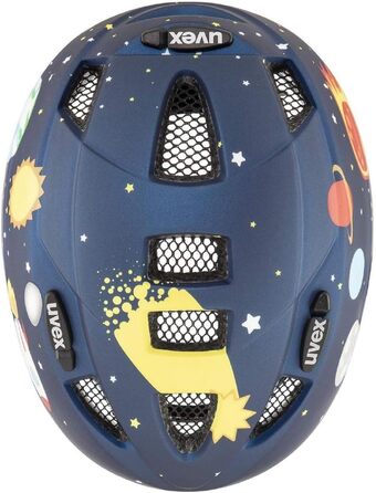 Дитячий велошолом uvex Kid 2 cc, темно-синій, ракета, 46-52 см