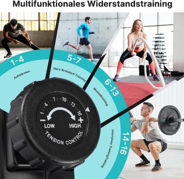 Ергометр Wenoker для дому з магнітною гальмом, датчиками пульсу та LCD-дисплеєм, 16 рівнів опору, до 160 кг, спинна опора, для літніх людей