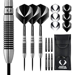 Дротики Darts Corner Warfare зі сталевим наконечником, 80% вольфраму, чорне кільце, 21 г