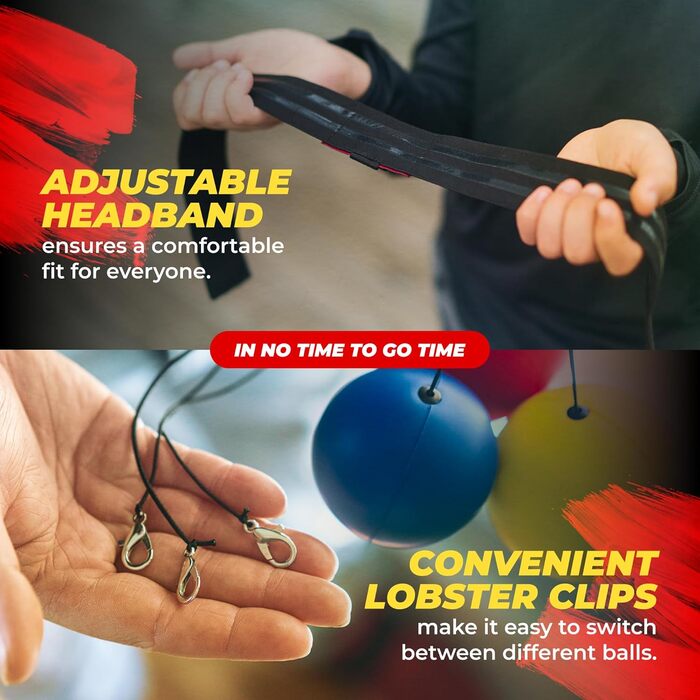 Рефлексний м'яч для боксу - набір для дорослих та дітей з наголов'ям, сумкою та рукавичками. Покращує координацію, швидкість ударів та реакцію. Комплект з 3 м'ячів