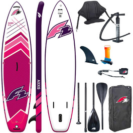 Надувне SUP дошка Campsup F2 AXXIS Combo для початківців та досвідчених, 11'6' та 11'2' (рожевий/блакитний) з аксесуарами