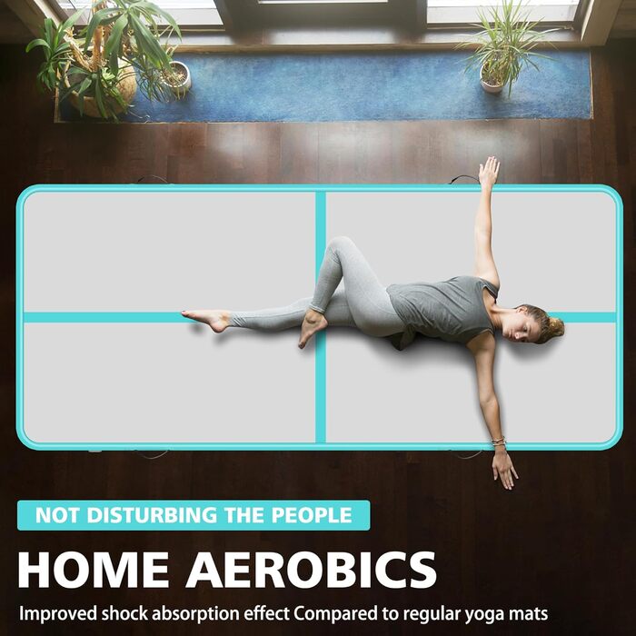 Надувний килимок для гімнастики BPB з електронасосом. 10 футів. Килимок для акробатики та тренувань. Підходить для дому, спортзалу, челедингу, йоги, пілатесу, бойових мистецтв, пляжу та водяних розваг. Розмір: 300x100x10 см