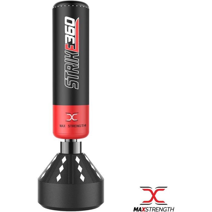 MAXSTRENGTH Вільностоячий боксерський мішок з комплектом для кікбоксингу, MMA, Муай Тай: важкий мішок, тренувальні рукавички, боксерські рукавички, бандажі на зап'ястя, шолом, для єдиноборств