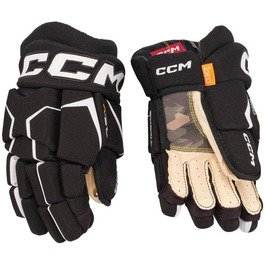 Хокейні рукавички CCM Super Tacks AS-V Pro дитячі, чорні/білі, 8 дюймів