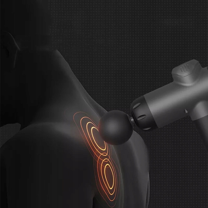 Перкусійний масажер для спини, стоп та всього тіла, Massage Gun + набір з 8 насадок