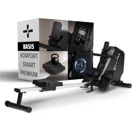 Гребний тренажер SportPlus для дому, складаний, з тихою магнітною системою гальмування, комп'ютер для тренувань, фітнес-обладнання для дому, Indoor гребний тренажер, сумісний з додатком (опція)