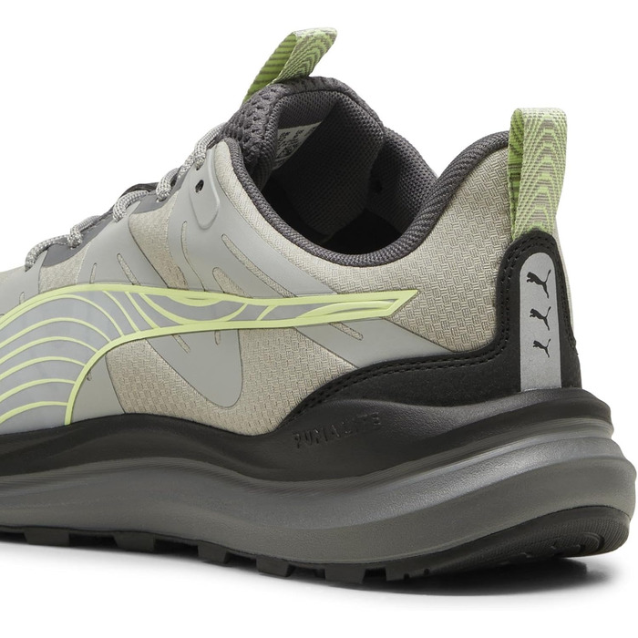 Кросівки для бігу PUMA Reflect Lite Trail PTX - унісекс, сірий/чорний/яблучно-зелений (42 EU)
