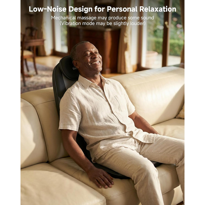 Масажне сидіння Snailax з функцією шиацу для шиї та плечей, масажер спини з підігрівом та вібрацією, крісло-масажер, подарунок для чоловіків та жінок