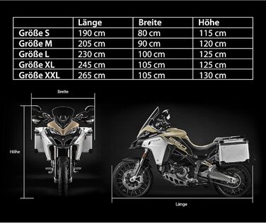 Накриття для мотоцикла VELMIA - термостійке до 300°C, зимове, для Vespa/Moped, гараж для мотоцикла (XXL 265x105x130 см)