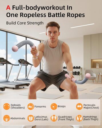 Битва-канат Abahub з утяжеленням, без мотузки, для дому: тиха домашня тренування, екіпірування для фітнесу, HIIT та аеробні вправи, 2 шт., рожевий